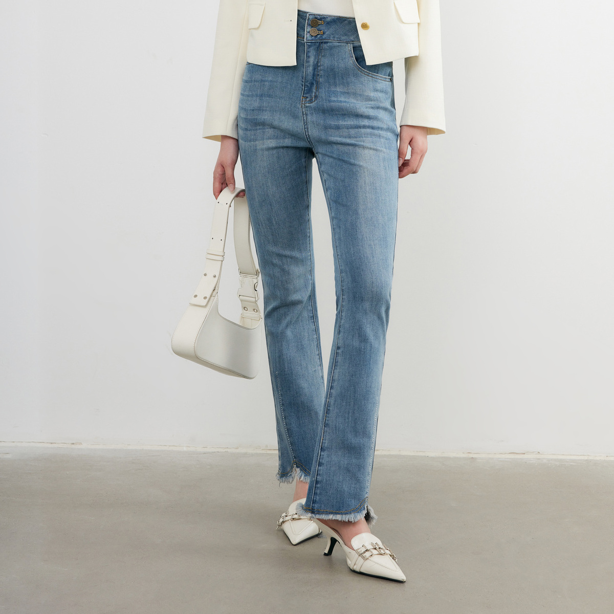 【艾美甄选】NEELLY纳俪商场同款牛仔裤N25074H04562