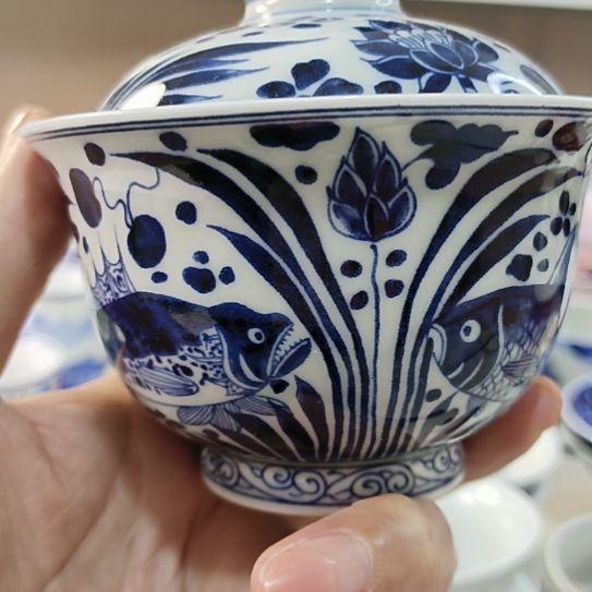 景德镇陶瓷二才盖碗