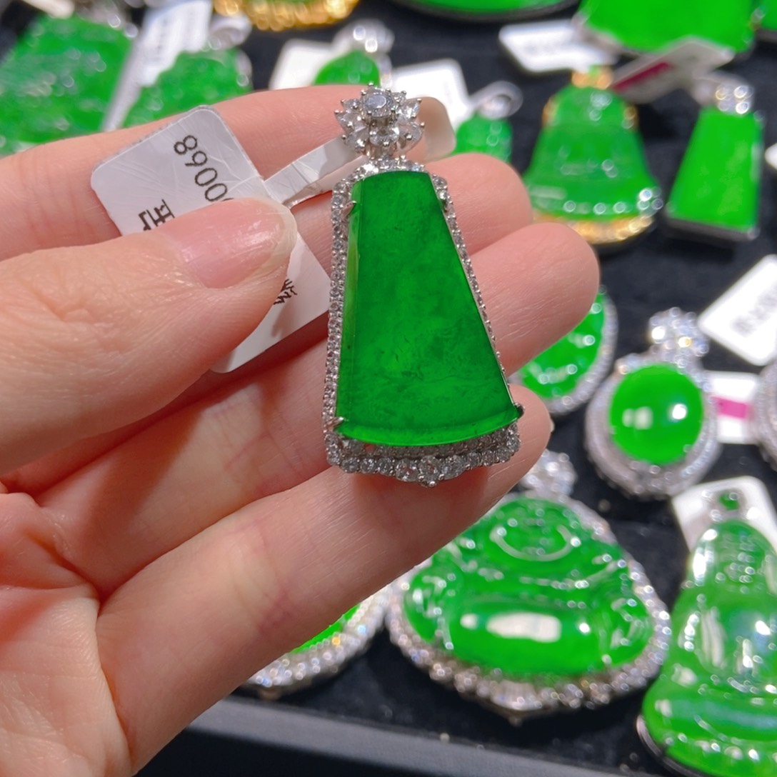 翡翠吊坠(不含链)银S925镶嵌
