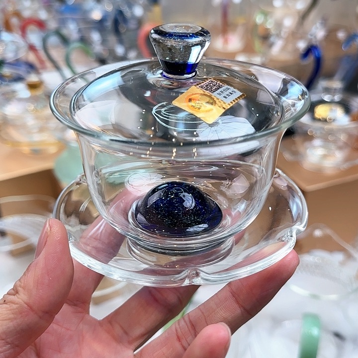 禾器斑斓沁莲盖碗