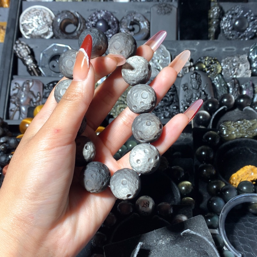 【闪购商品】黑曜岩手链未镶嵌落*