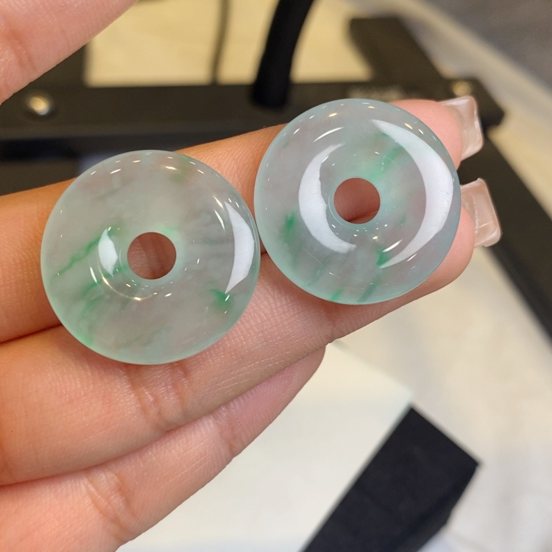 翡翠耳饰未镶嵌裸石甜甜圈