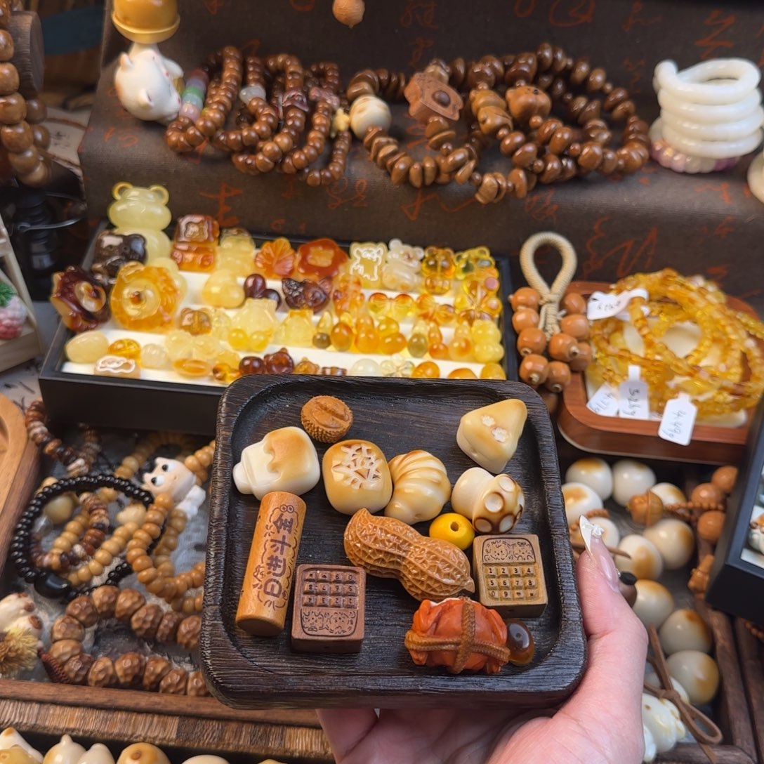 昕***满菩提根/象牙果吊坠配件象牙果+木质