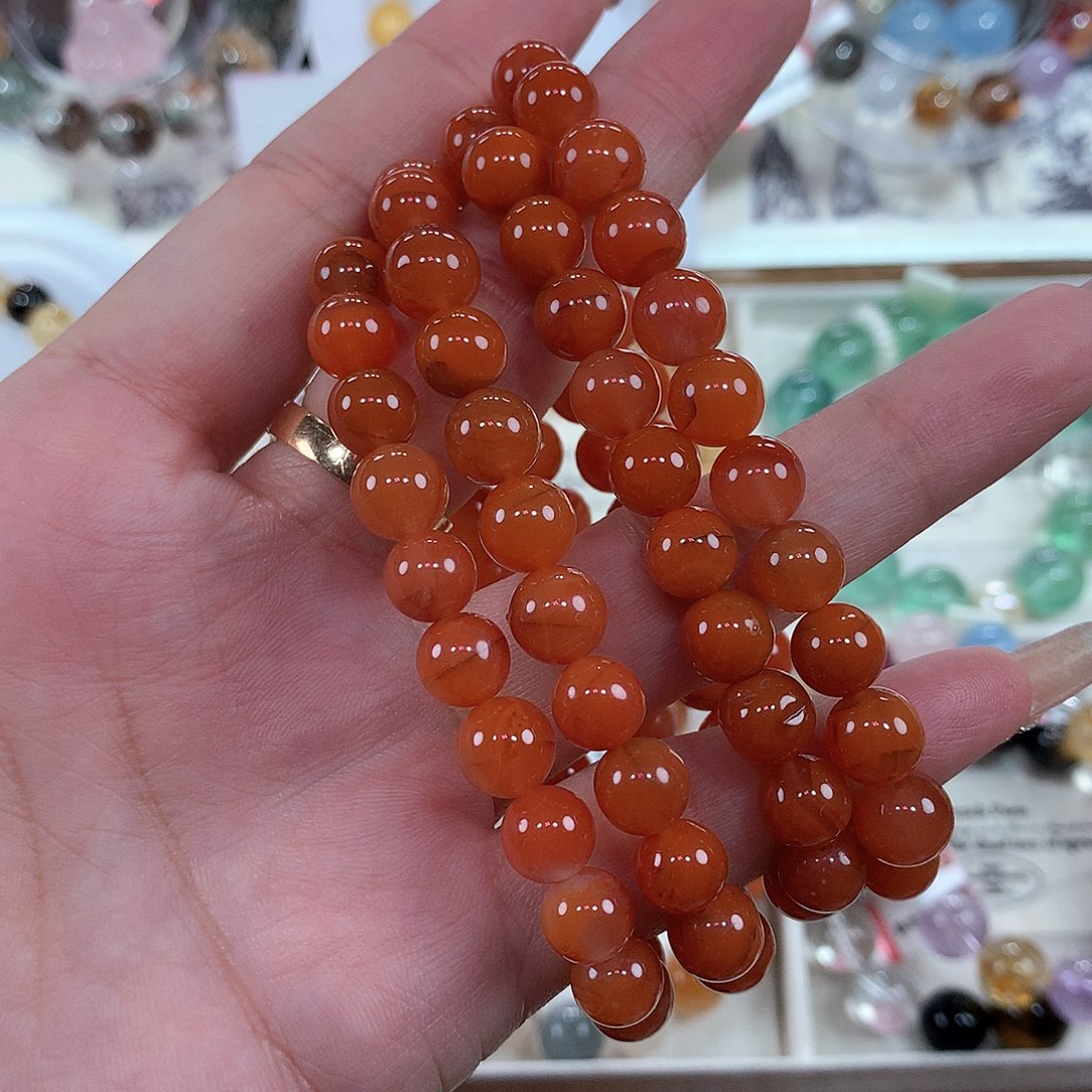 水晶手串未镶嵌8mm南红