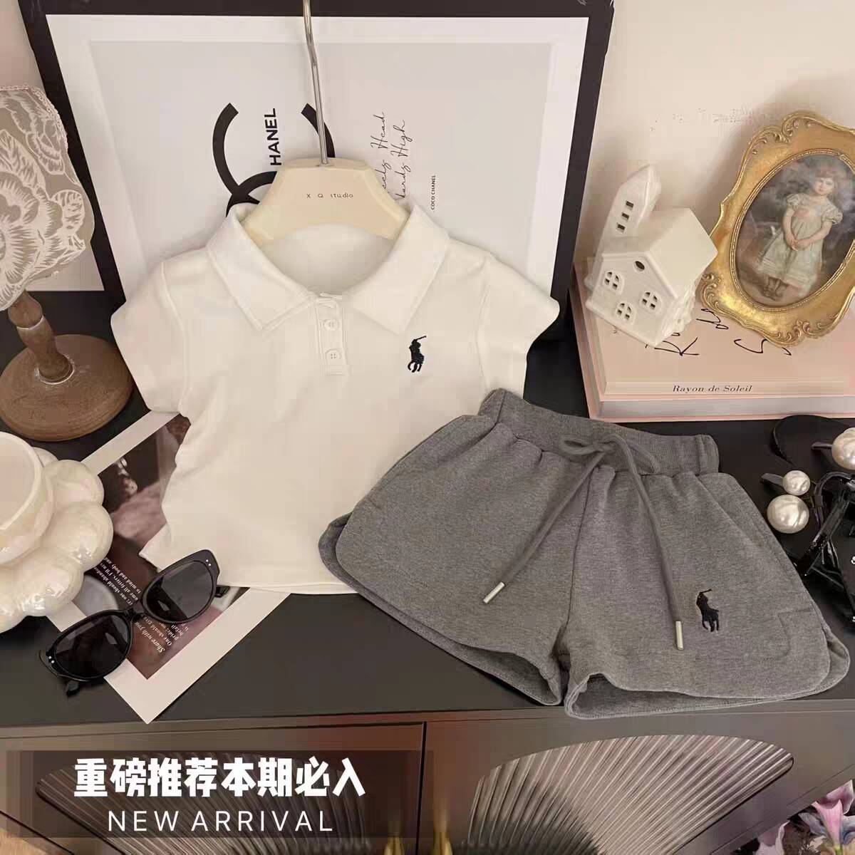 女童夏装Polo衫套装儿童夏季洋气时髦两件套中小童2025新款运动装
