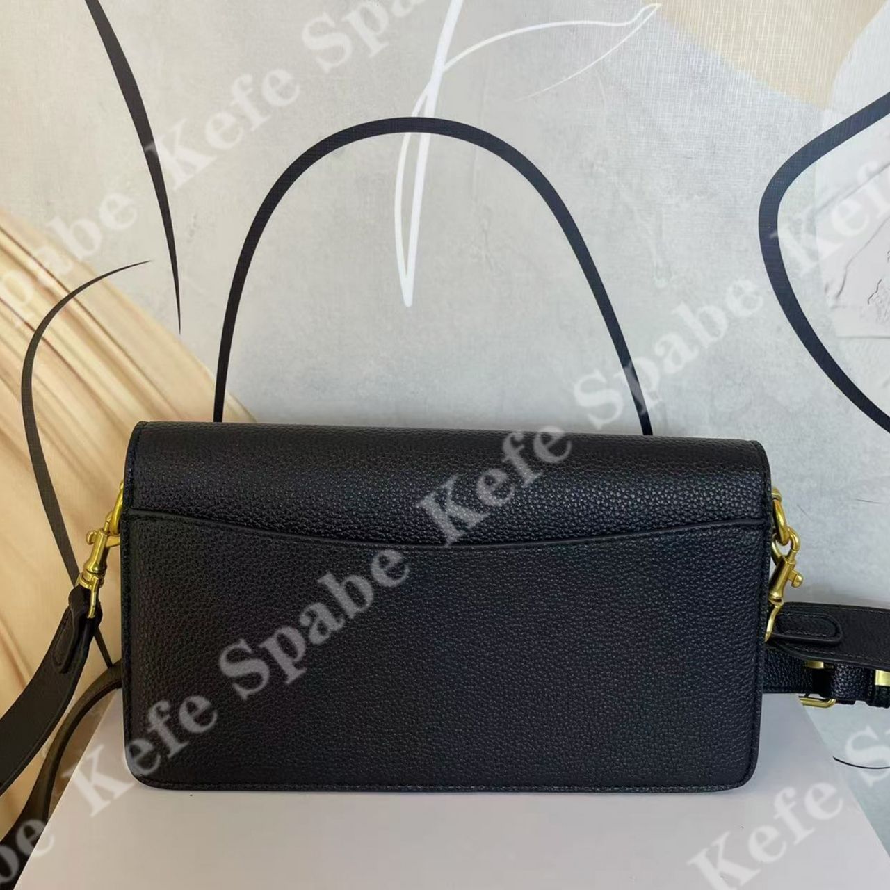 HM006  P25新款老花配黑色tabby单肩腋下斜挎包-1