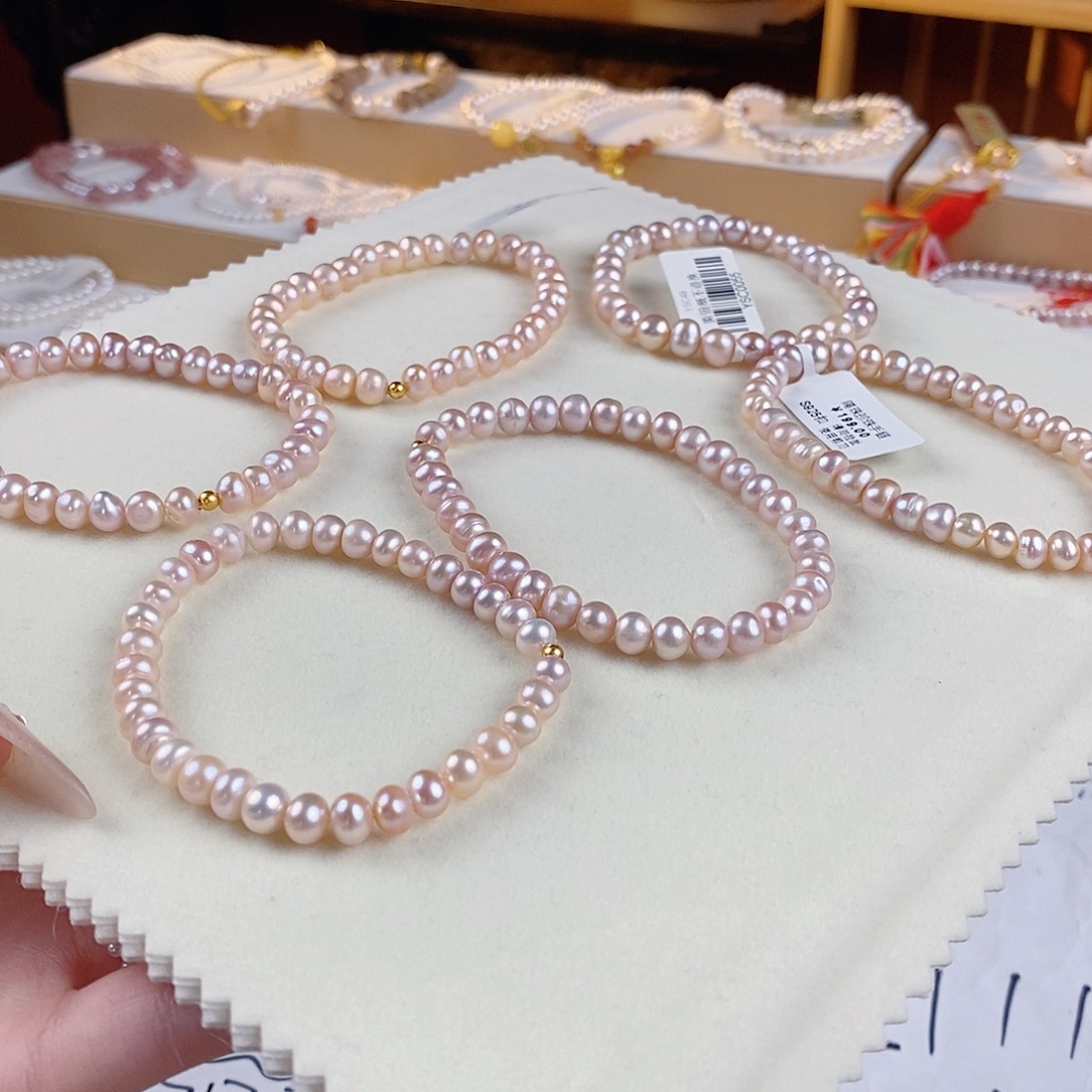 淡水珍珠银S925镶嵌手链