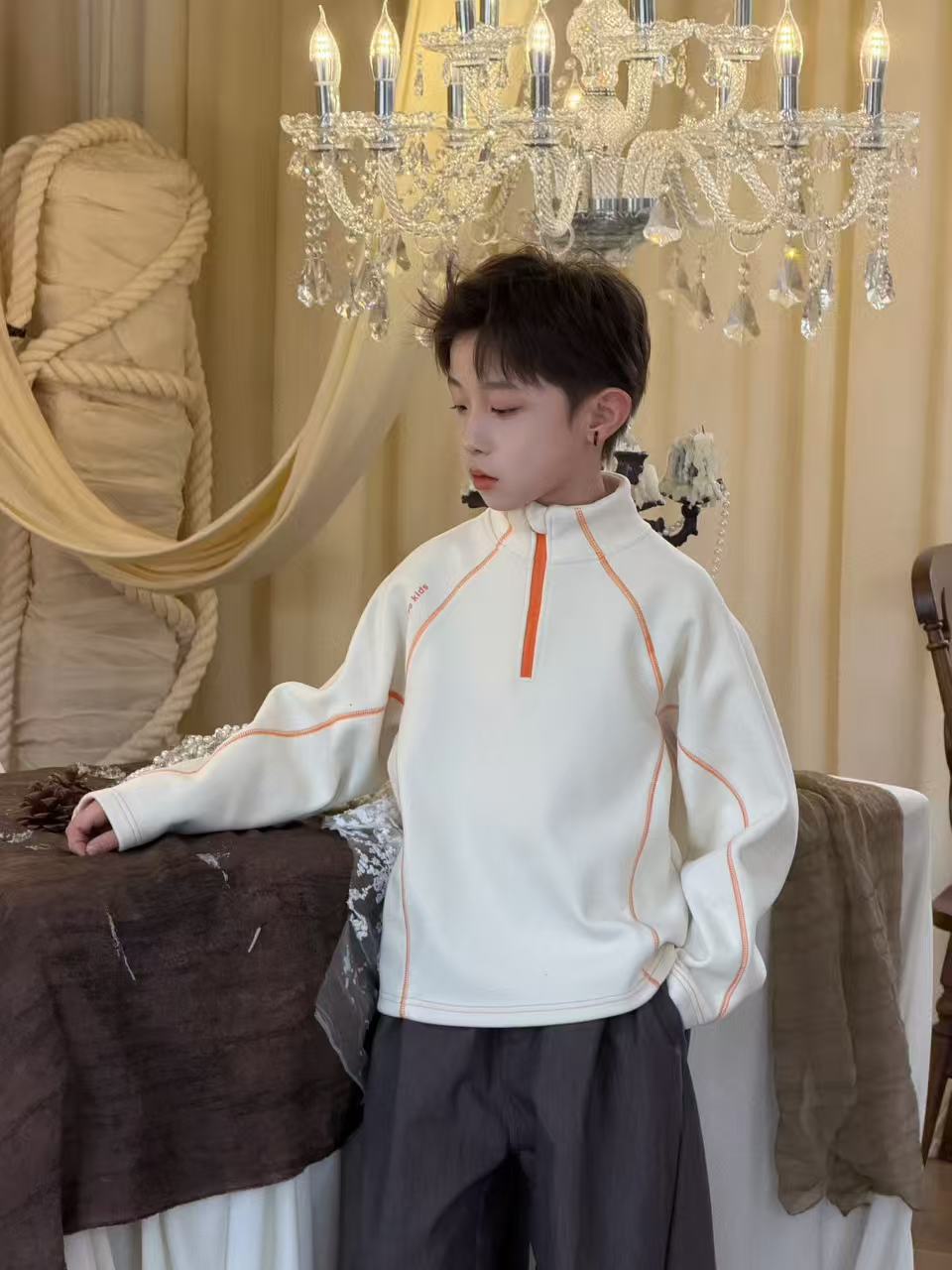 现货CHU YAO【暖绒小羊羔】儿童秋冬季韩版中高领长袖打底衫25143