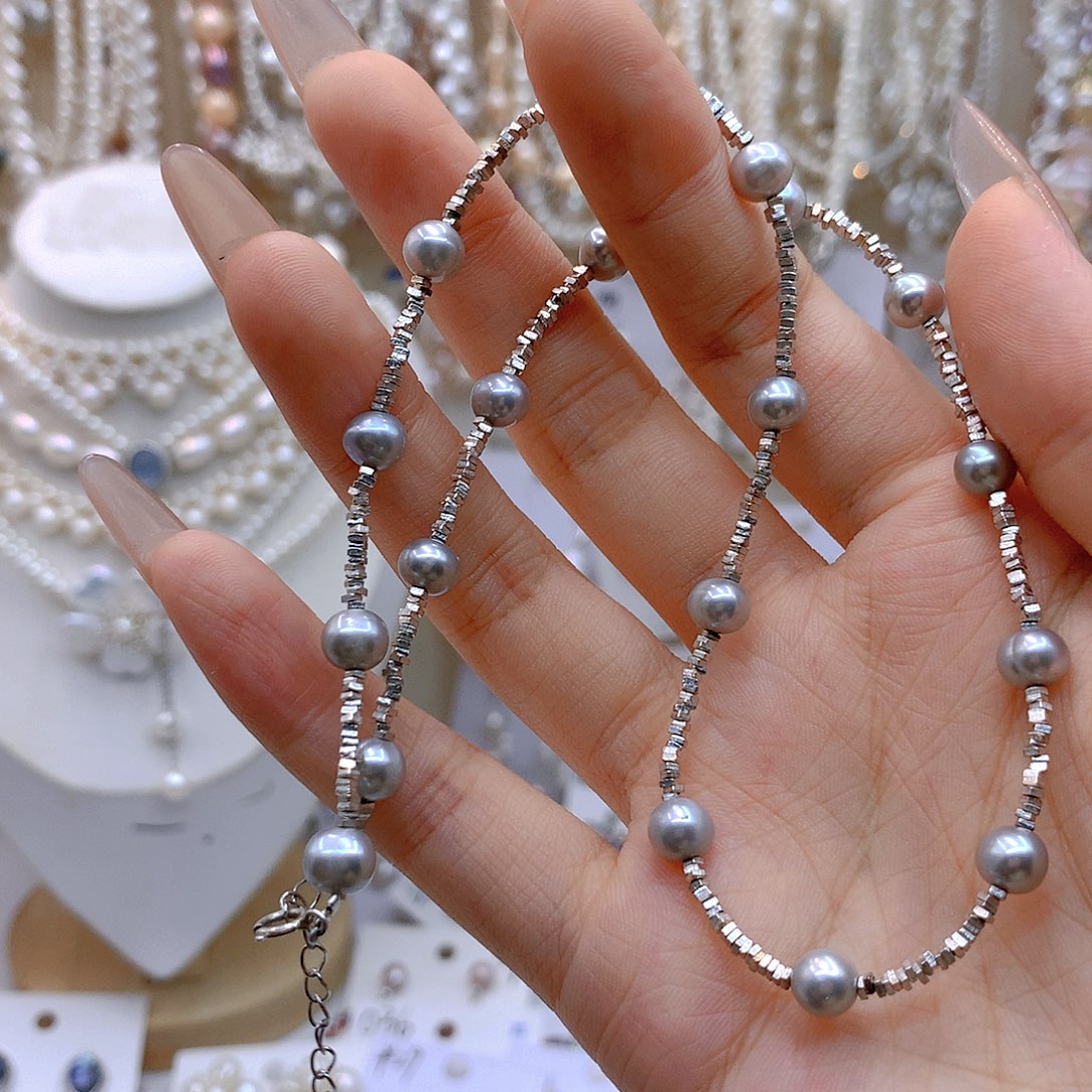 银S925镶嵌淡水珍珠发饰D****y