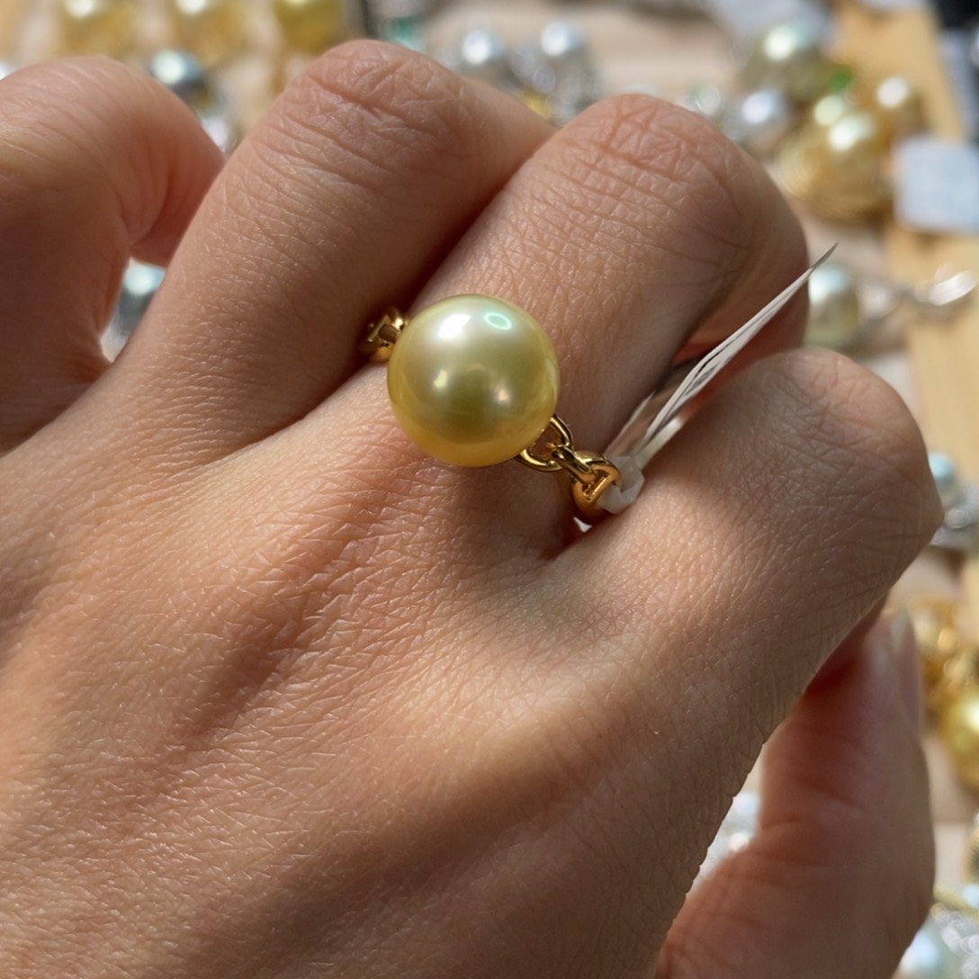 海水珍珠戒圈银S925镶嵌