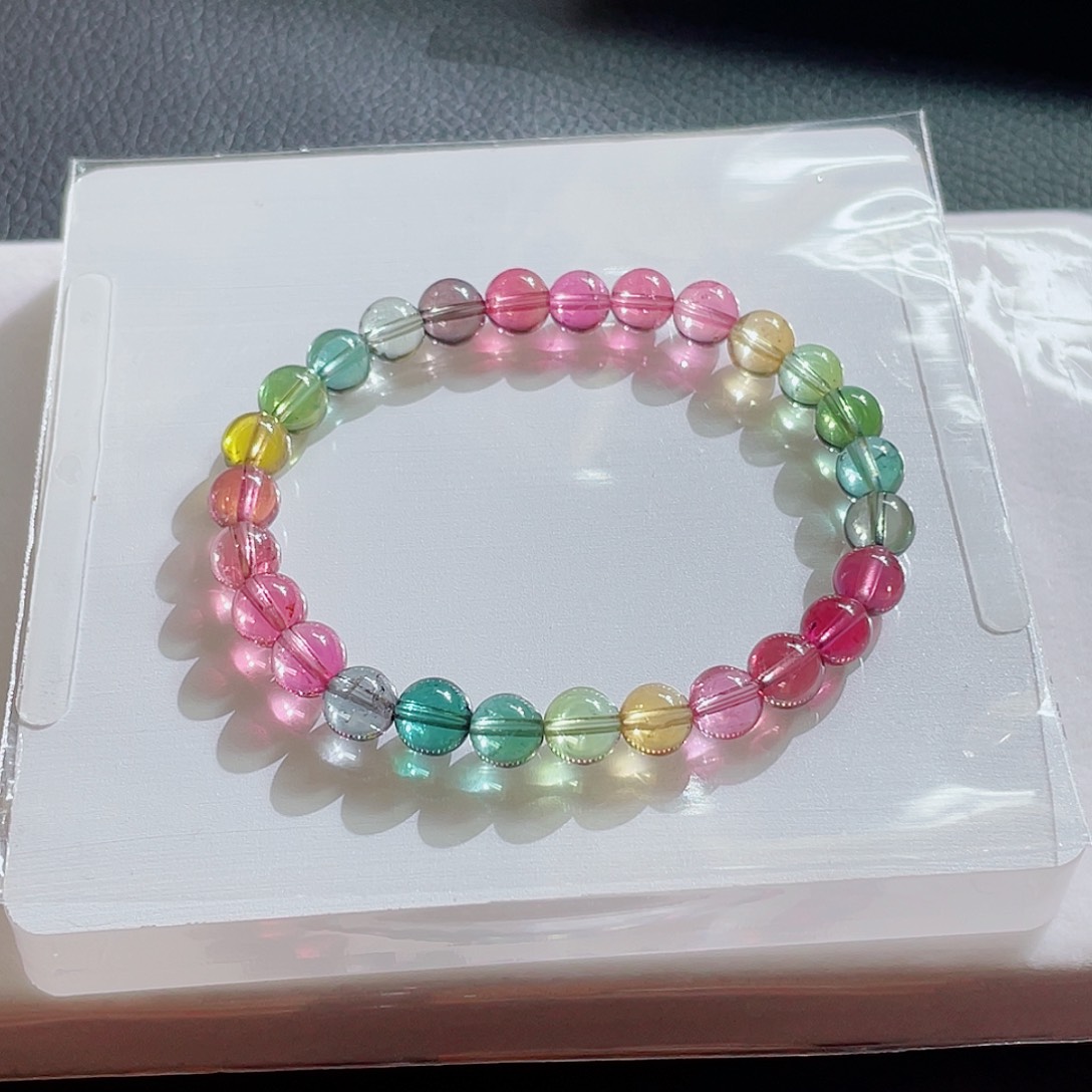 未镶嵌手链碧玺7.4mm左右