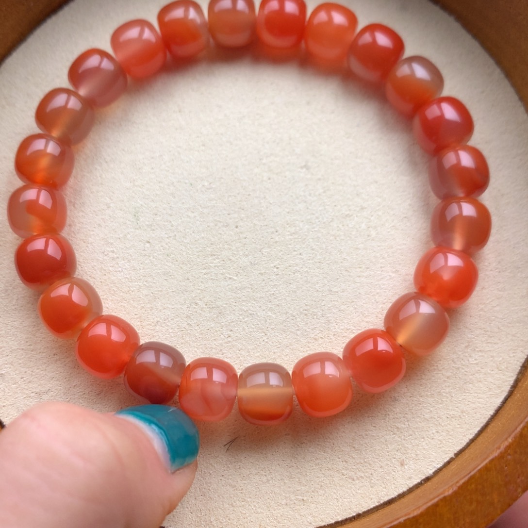 南红玛瑙未镶嵌保山天然原矿南红8mm+飘花手串