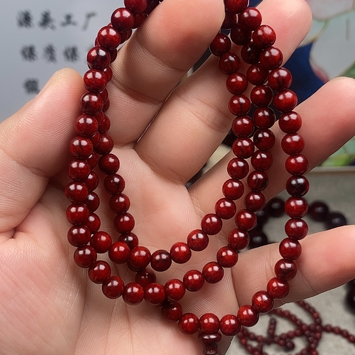 檀香紫檀（小叶紫檀）0.6鱼鳞底108颗