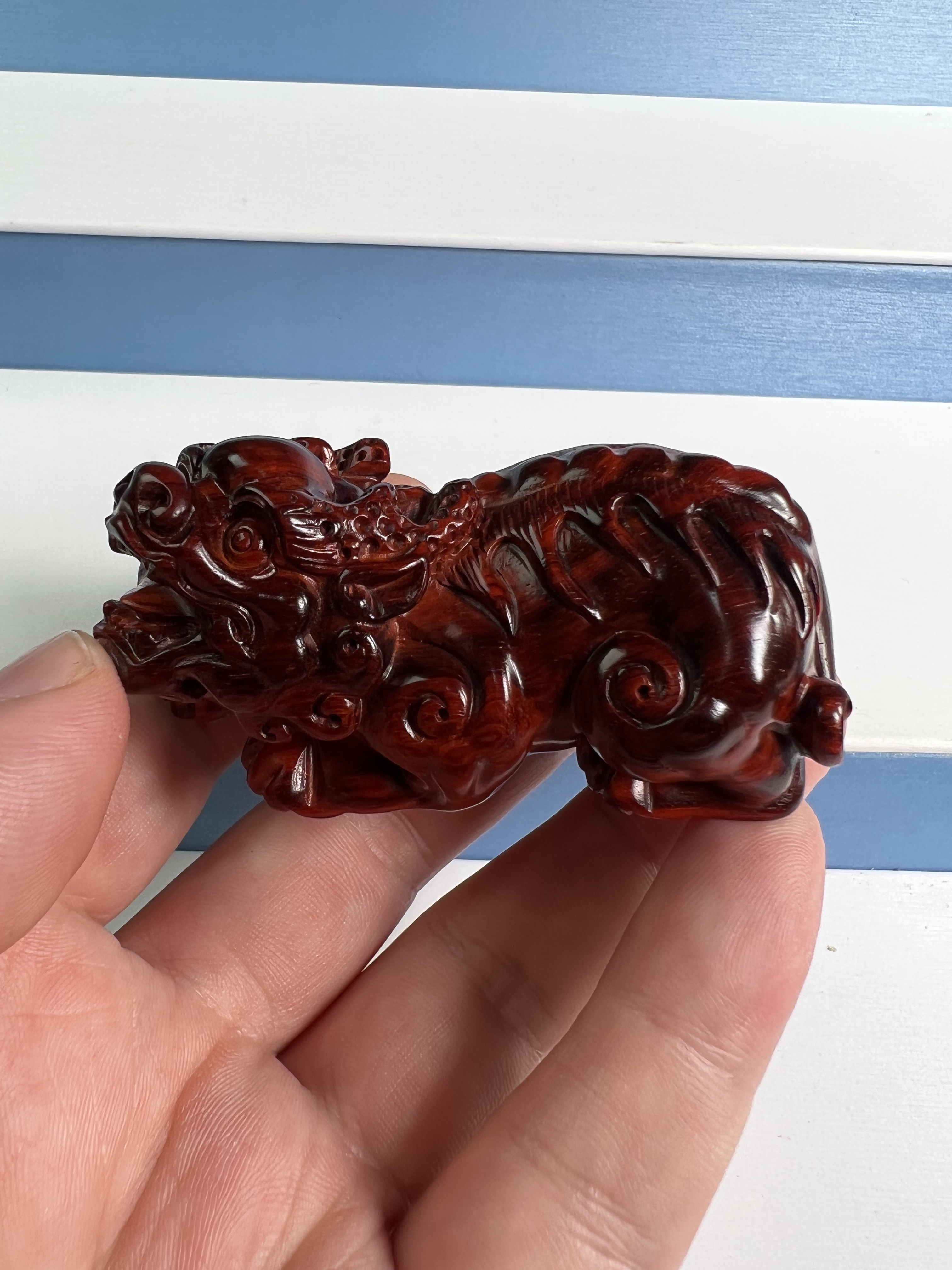 正宗印度小叶紫檀貔貅手把件貔貅摆件