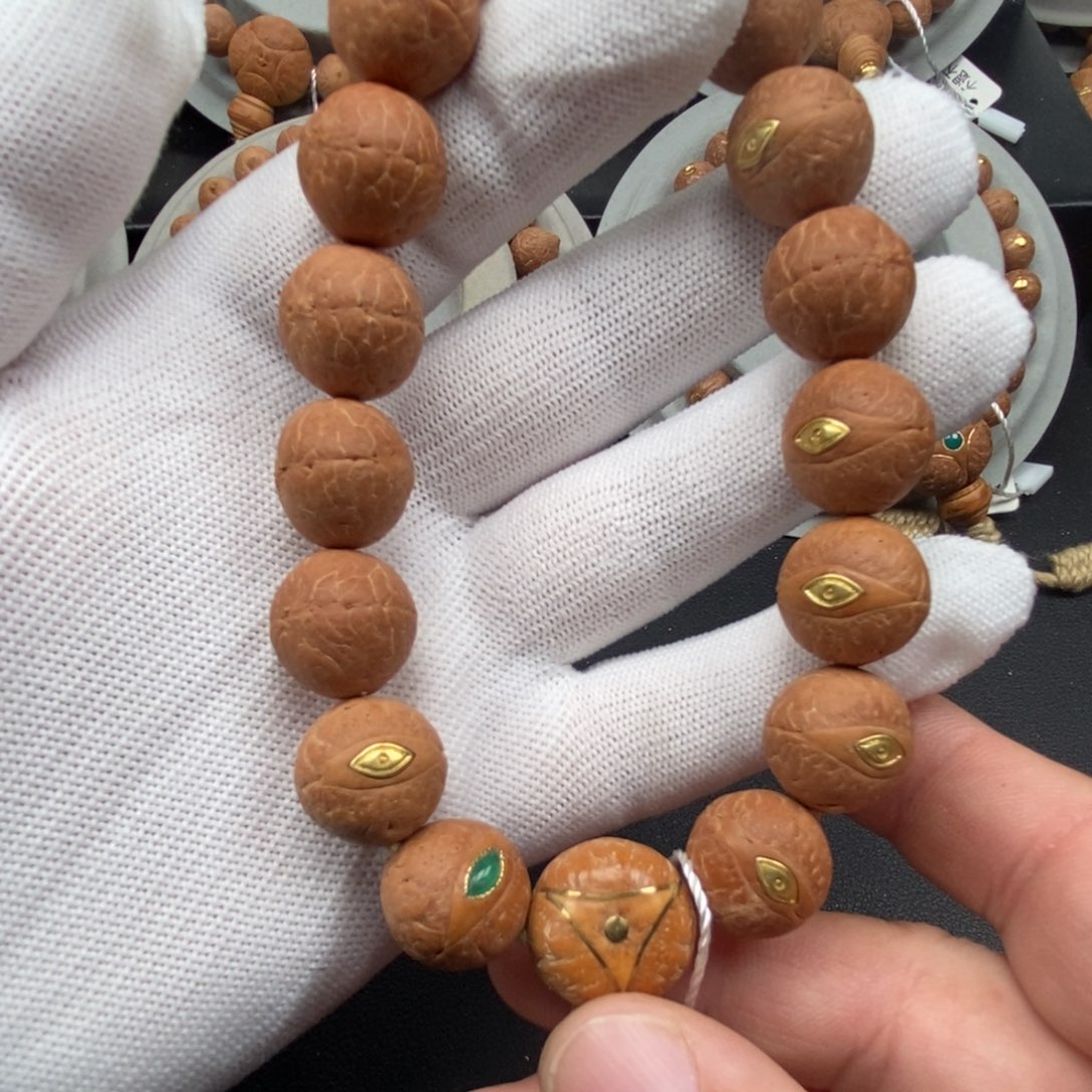 手串凤眼菩提镶嵌铜眼睛16mm