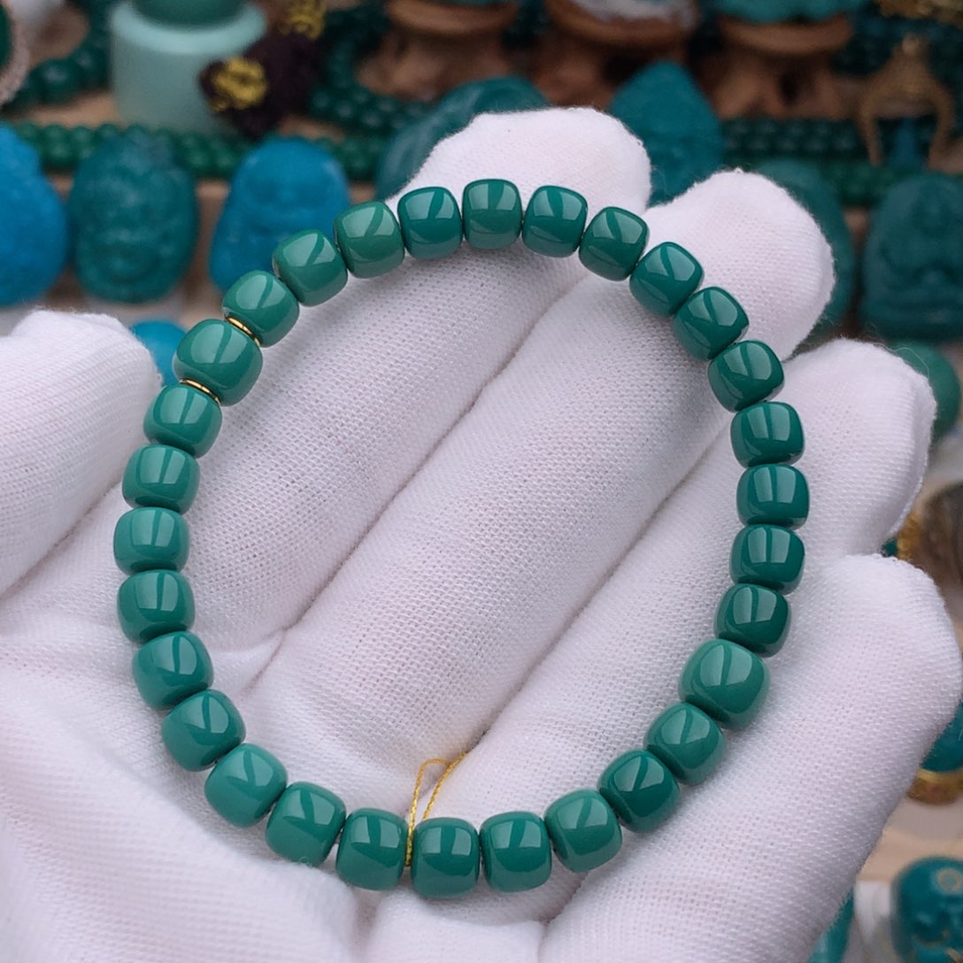 未镶嵌绿松石珠宝奇石6.5mm