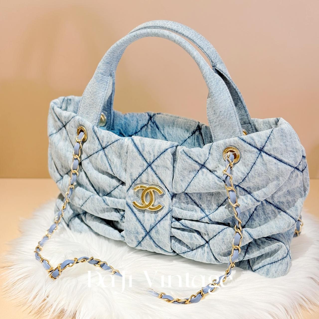 大吉中古/Chanel香奈儿丹宁牛仔蝴蝶结链条包