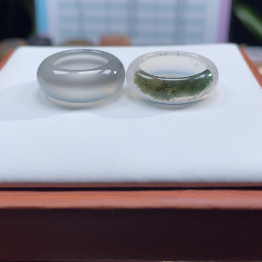 皮***舟玛瑙/玉髓未镶嵌戒指16.1港12