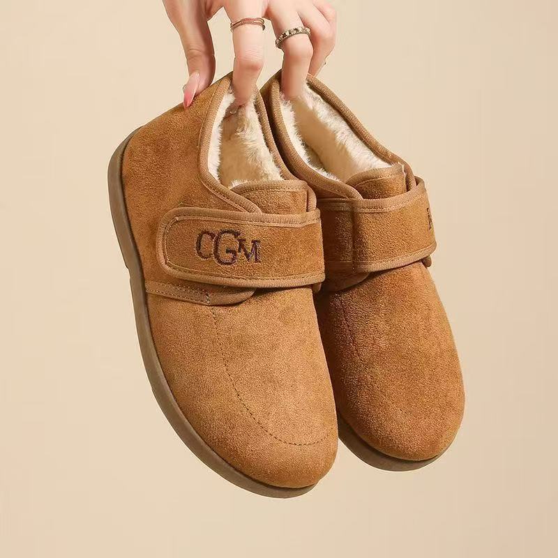 冬季秋冬休闲风潮流风格子纯色雪地靴保暖棉靴/毛靴棉鞋加绒加厚