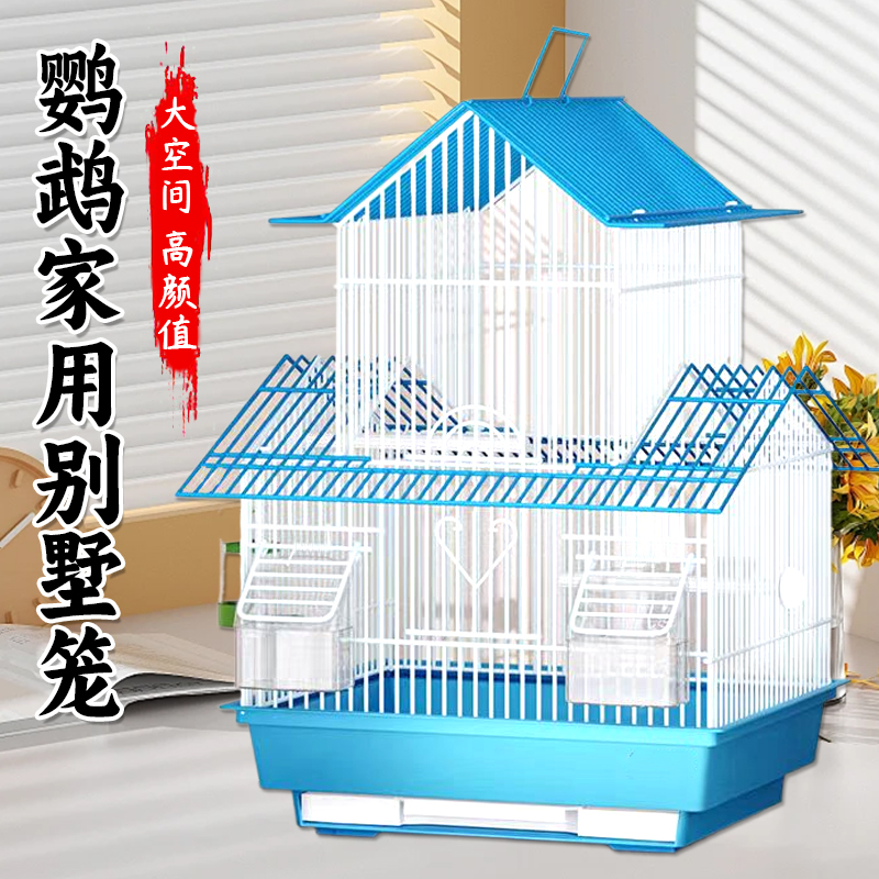 鹦鹉专用鸟笼双层别墅笼防逃跑单层饲养笼多观赏鸟笼颜色随机
