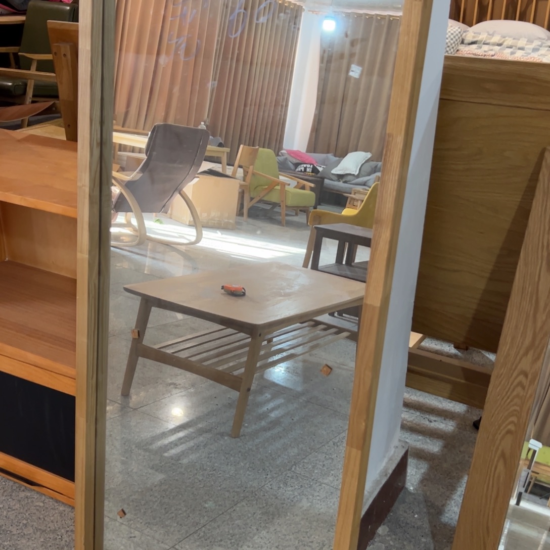 白橡木单人款镜子原木色1.3乘60