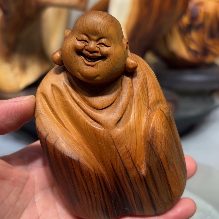 木弥勒佛手把件弥勒佛