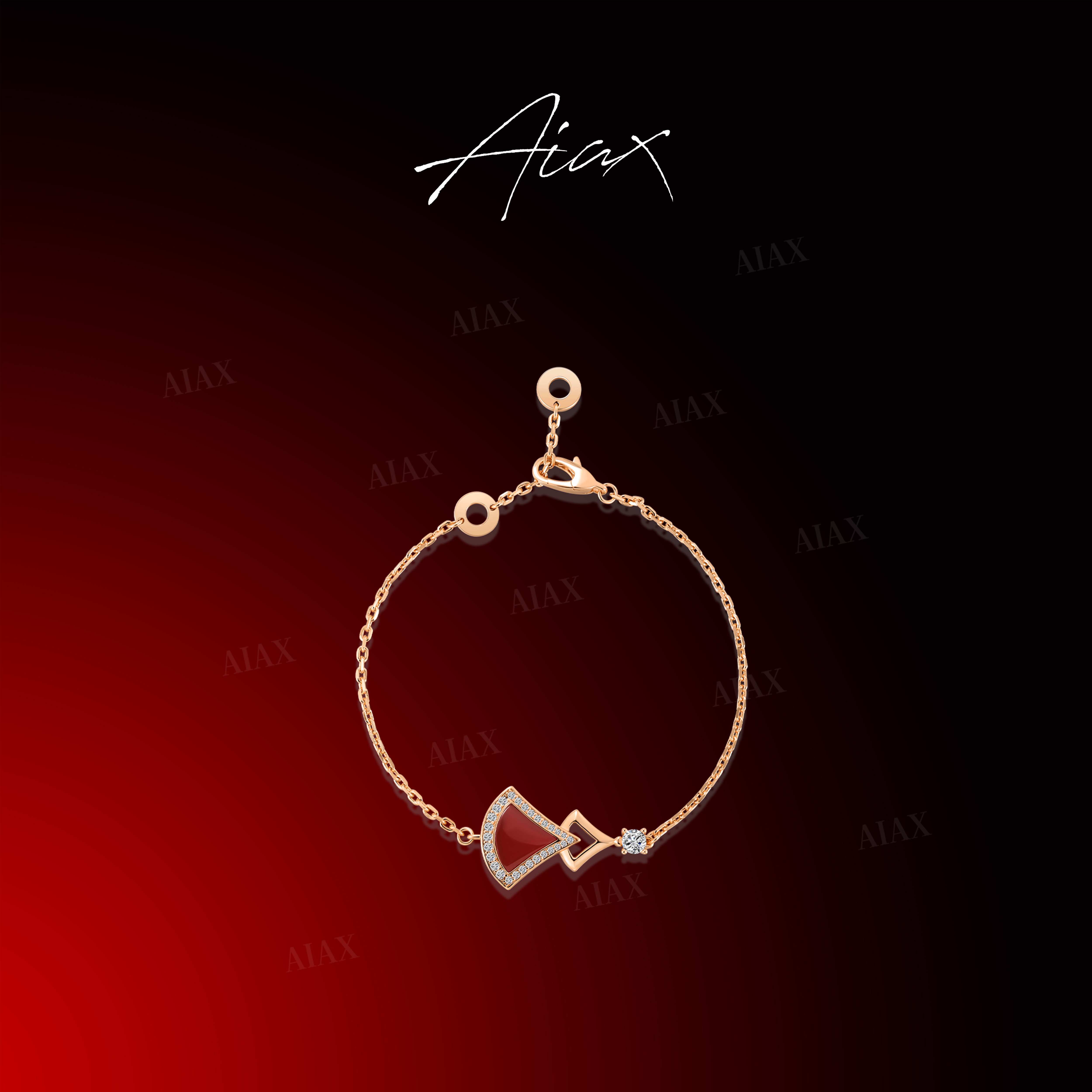 AIAX 925银 镀K金 轻奢气质时尚百搭经典小裙子镂空手链TSS7298