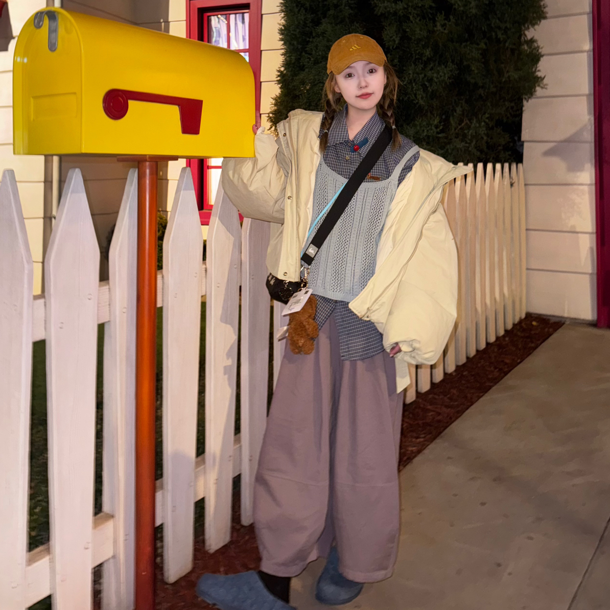 几步～拼缝斜纹裤子825106