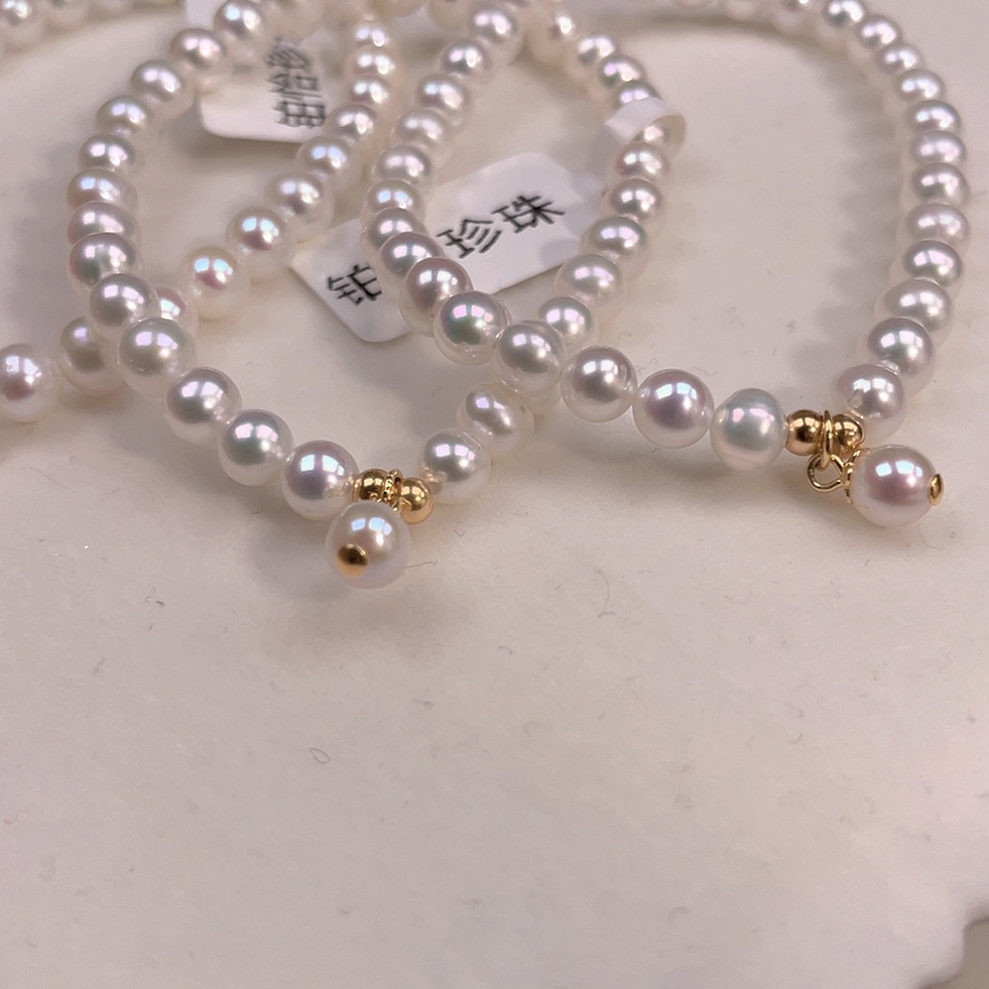 淡水珍珠银S925镶嵌手绳微瑕