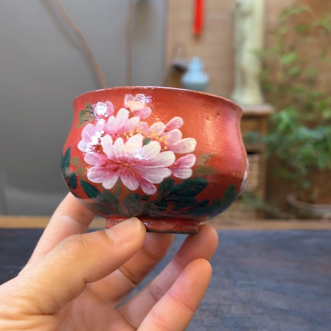 杯景德镇柴烧手绘陶瓷