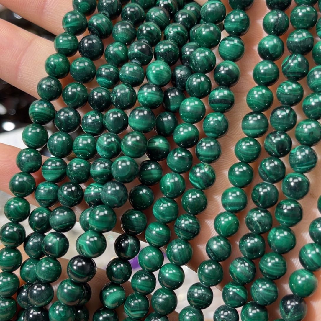 玛瑙/玉髓散珠孔雀石卡6