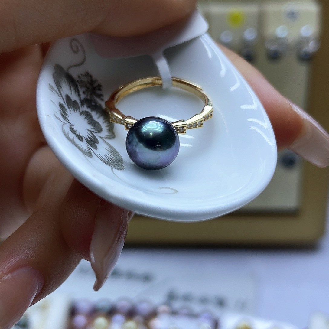 海水珍珠戒指银S925镶嵌