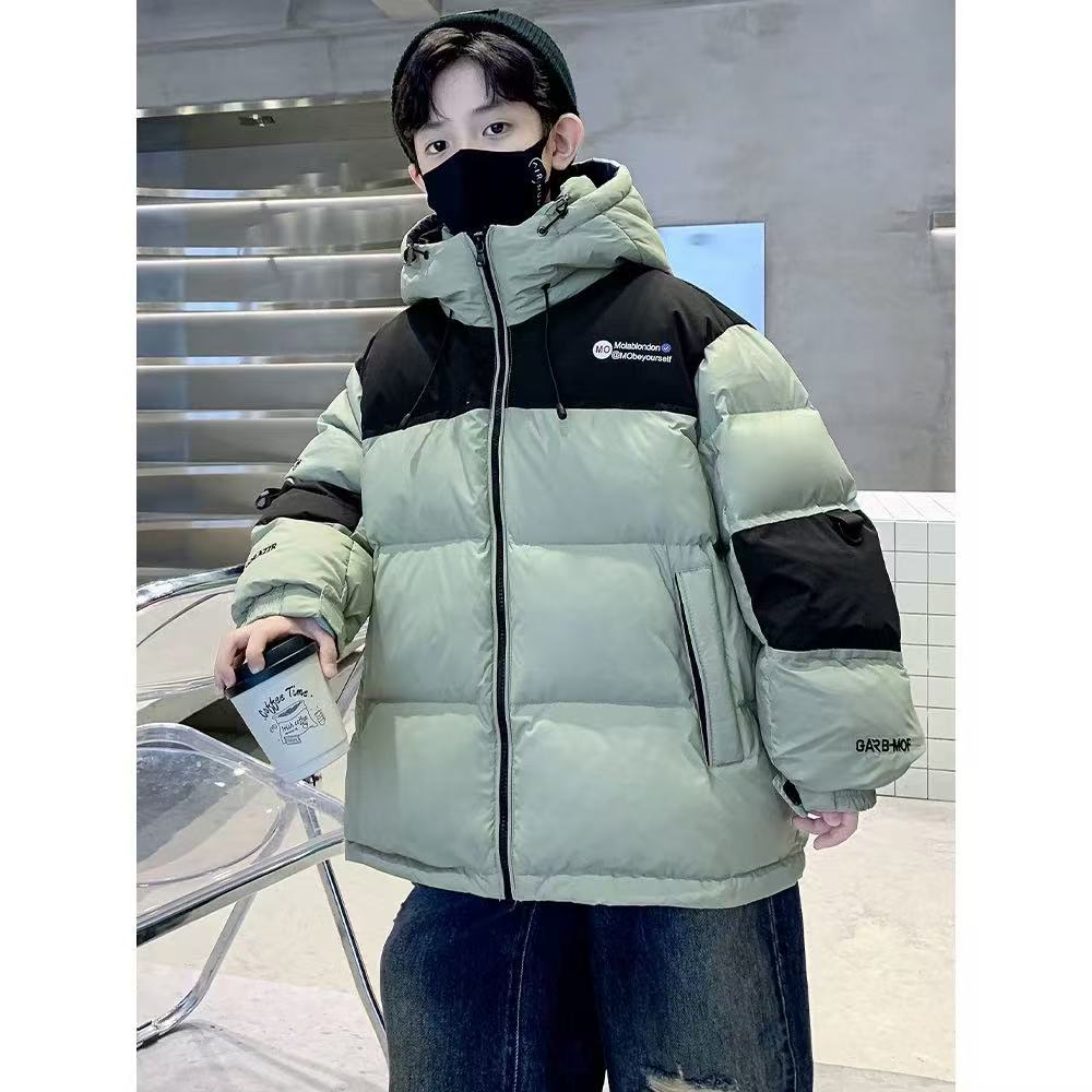 （LAOHE）MF-60631双色保暖韩版时尚棉衣儿童长款时尚休闲中大童