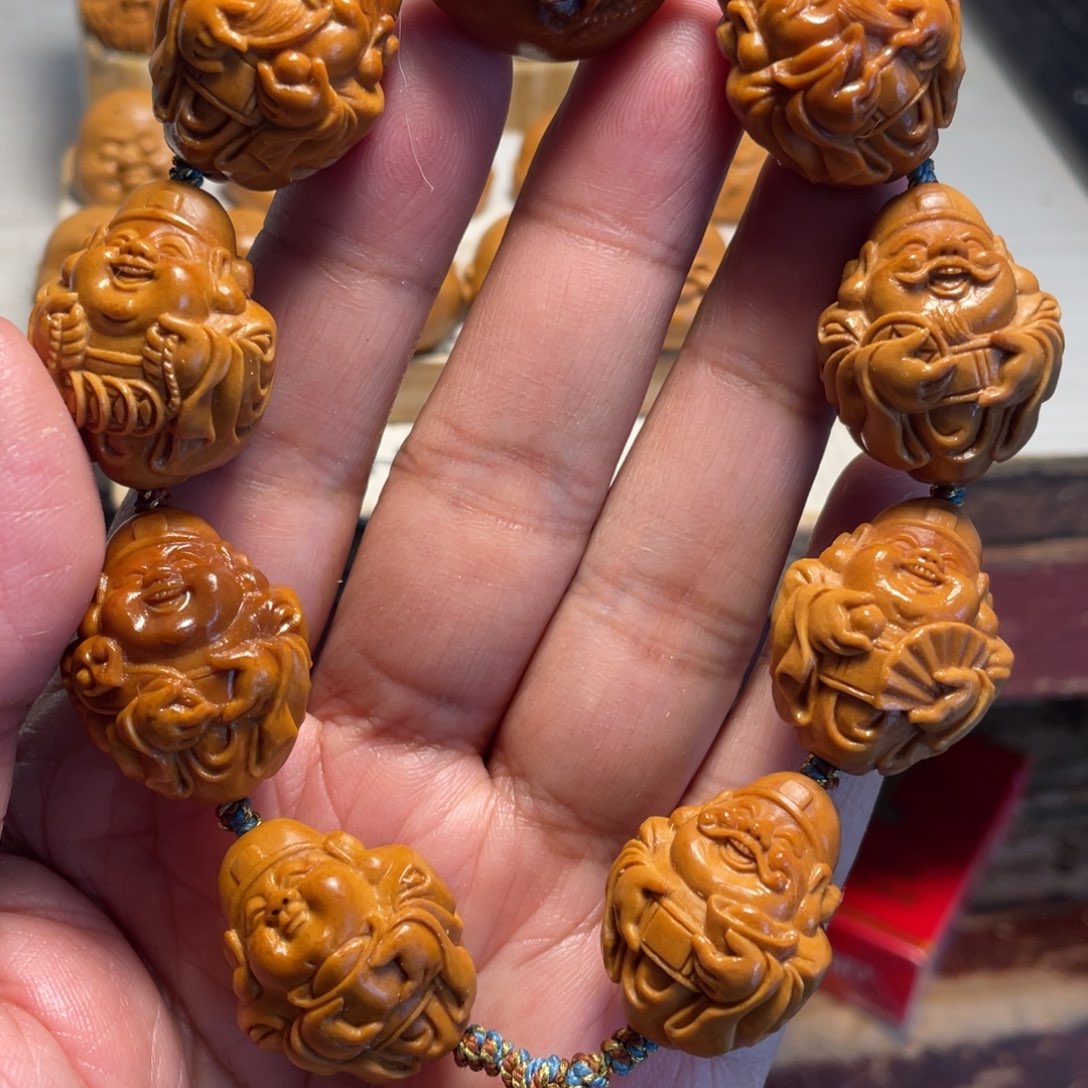 橄榄核手串/手链客户回血2.1铁核八大财神