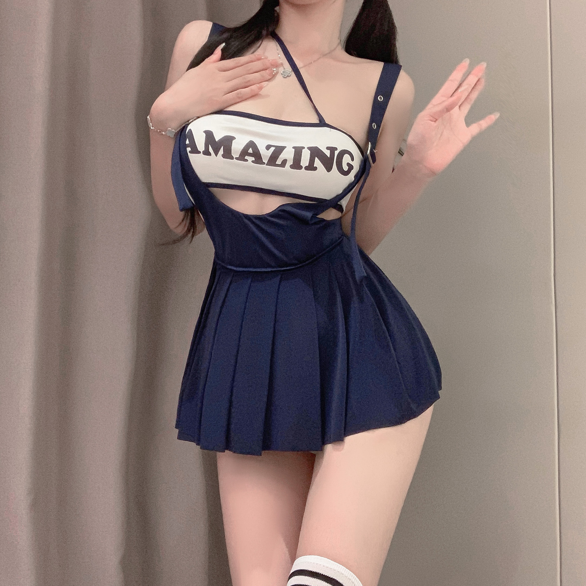 通用睡衣女装套装百褶lulu风公主风赫本风薄雾少女风包臀裙