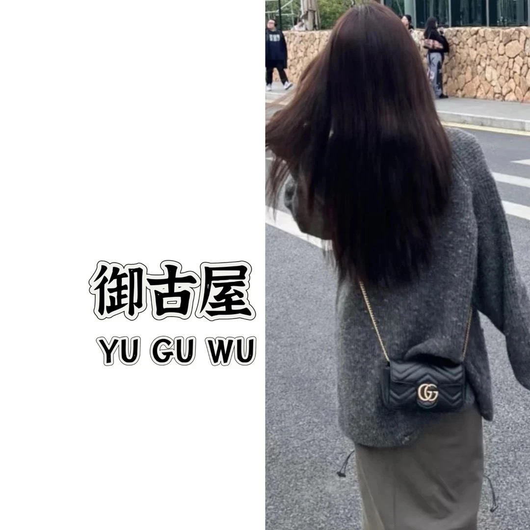 95新 GUCCI/古驰 御古屋/10904/mini黑金马蒙 缺龙虾扣 剪标