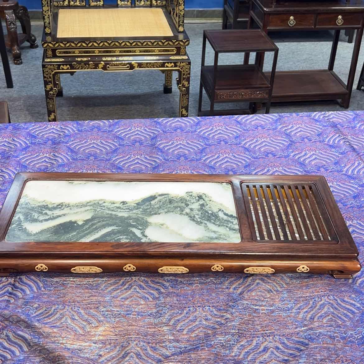 【闪购商品】红酸枝木类成套家具茶盘