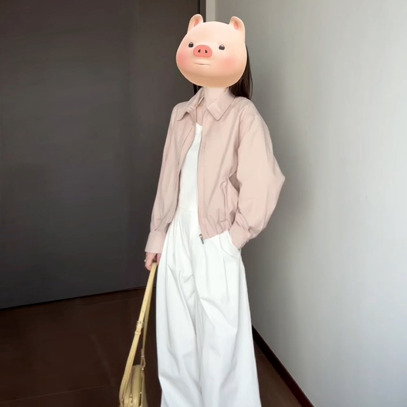 韩系超好看百搭简约粉色外套小个子高级感洋气时髦上衣