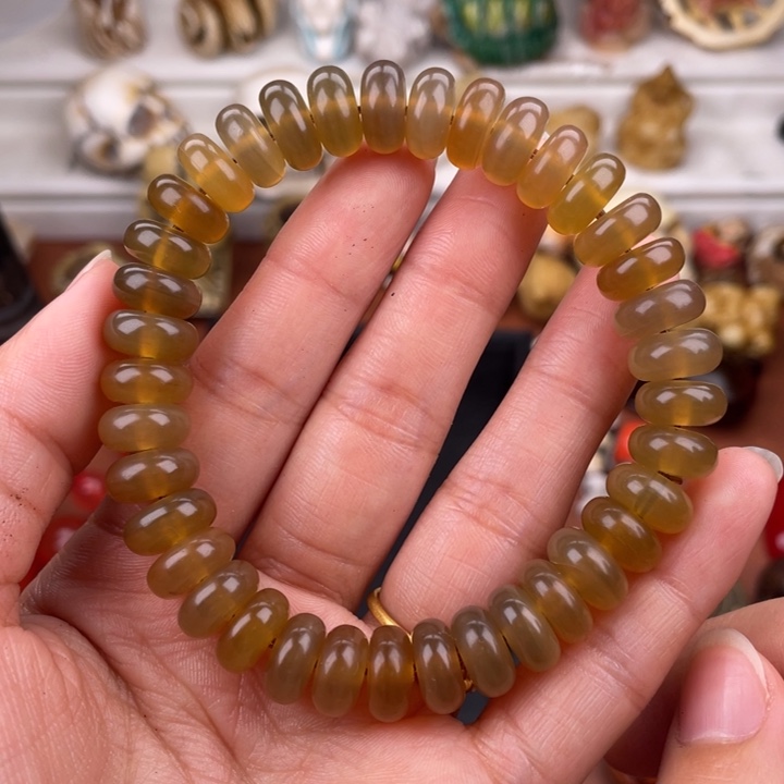 手串/手链驼骨雕刻老羊角算盘珠11