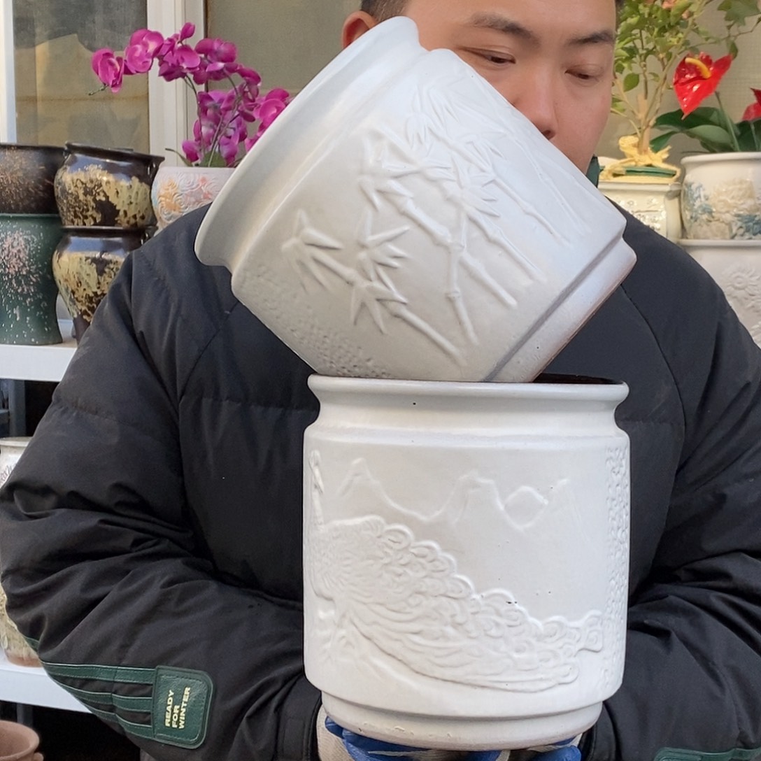 紫砂花盆口20高20处理