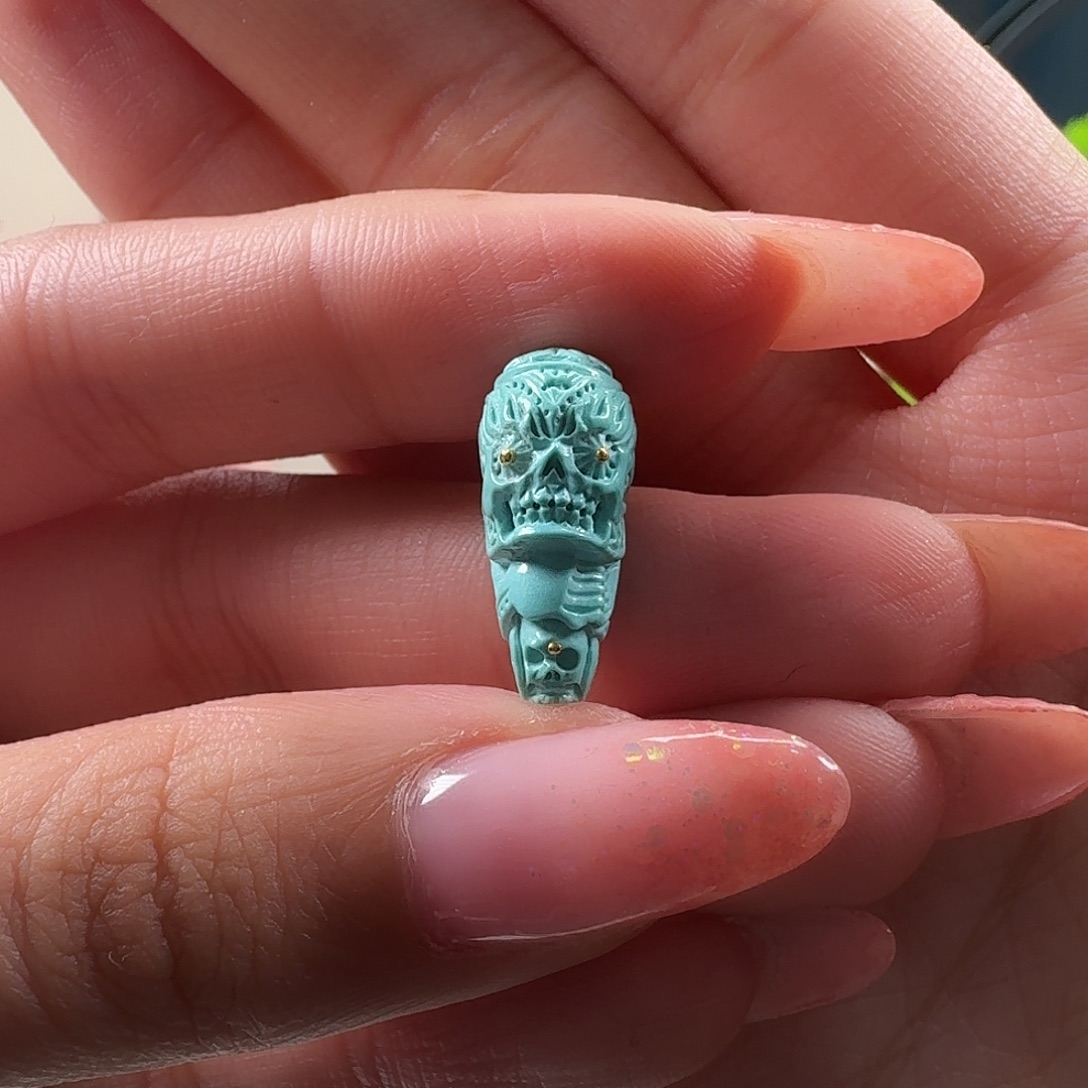 加***法绿松石未镶嵌吊坠(不含链)