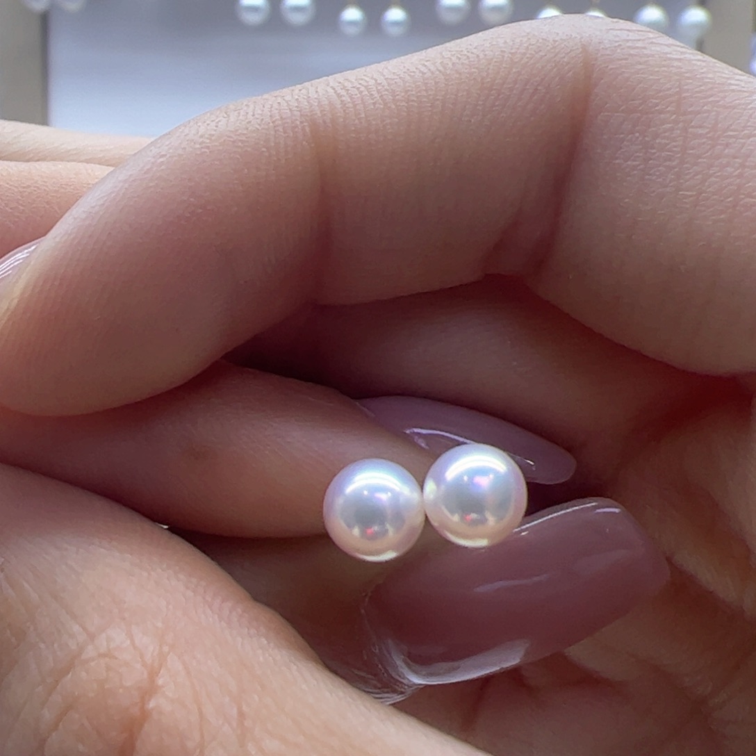 淡水珍珠耳饰18K金镶嵌