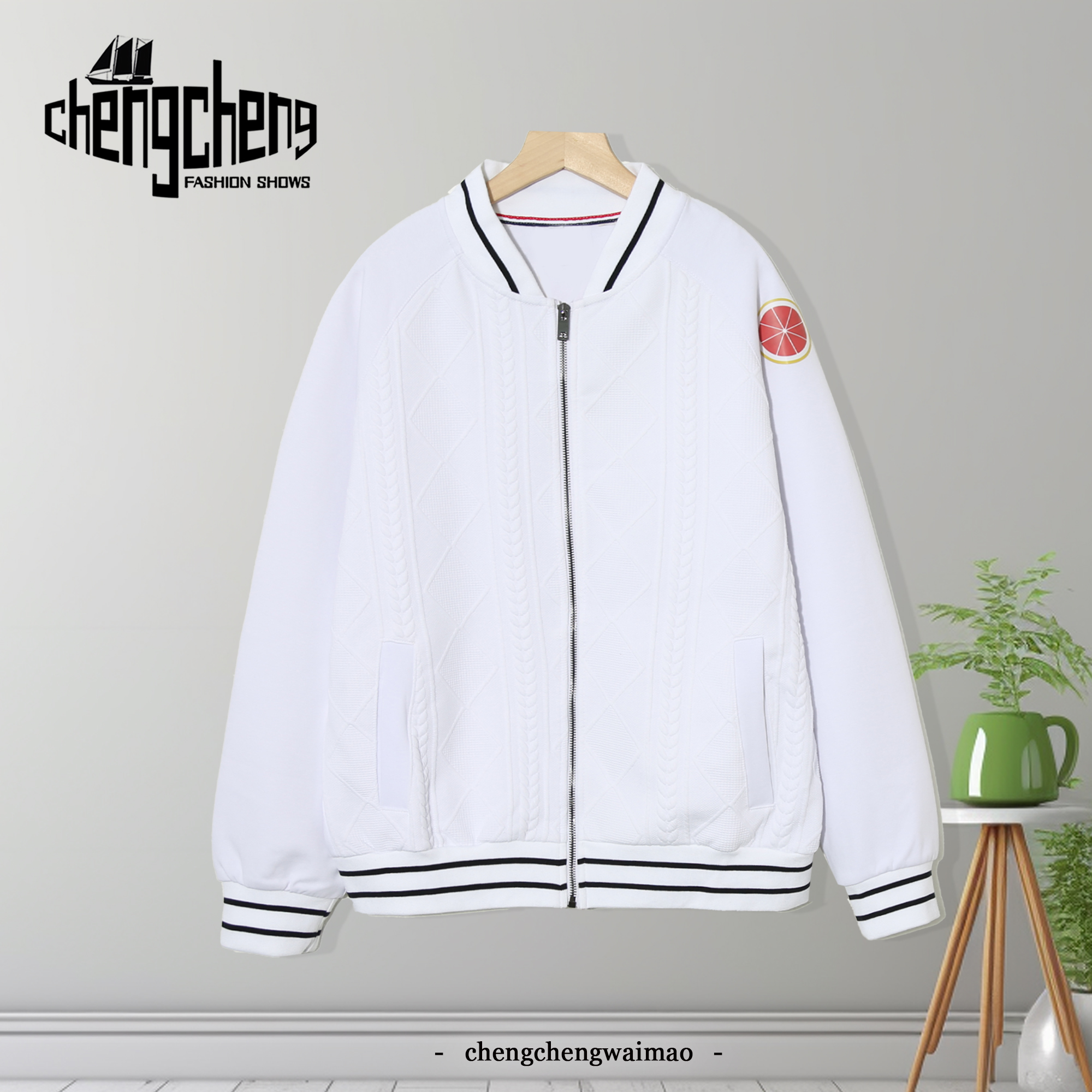 棒球服外套百搭潮流休闲男女同款时尚拼接提花PA-N449(个别微脏)