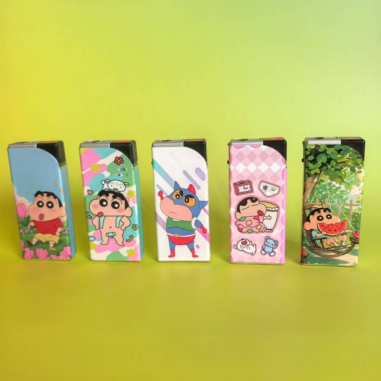 对对碰 可爱卡通金属防风蓝焰直充打火机