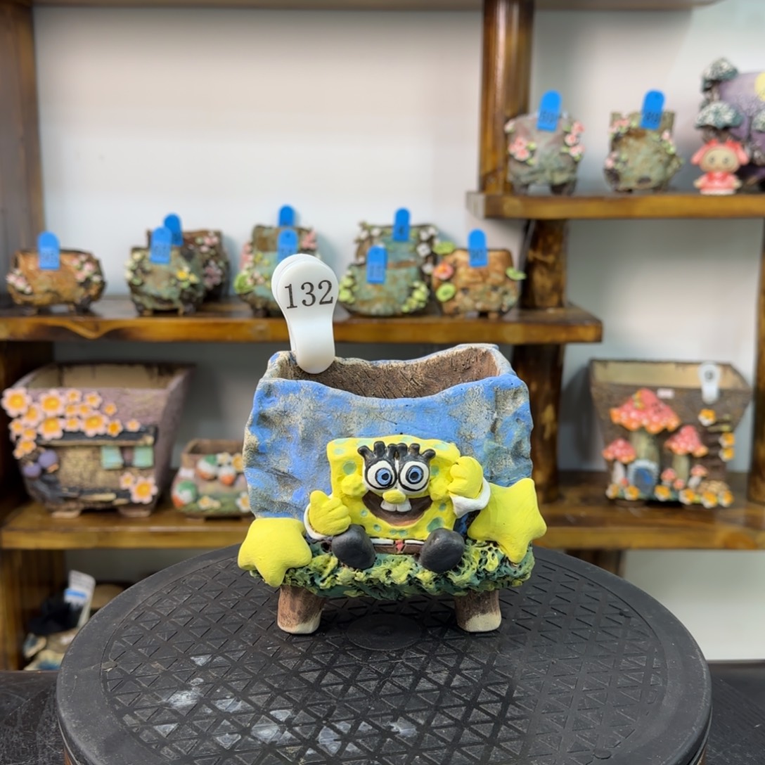 本默花器麦饭石花盆.