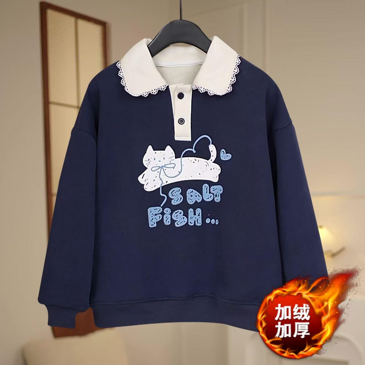 2025新款加厚加绒女童冬季2025新款儿童韩版卫衣