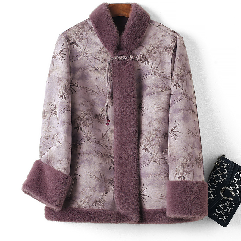 【倪萍代言】新中式妈妈冬装外套短款 C-X-DMQ-W808 双色可选