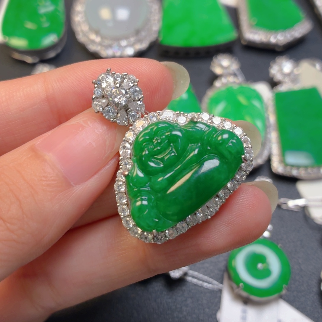 翡翠银S925镶嵌颈饰