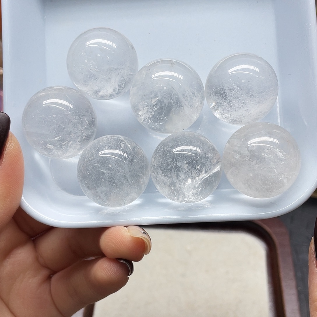 珠宝半成品未镶嵌水晶32白水球七颗24mm