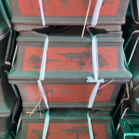 万***户紫砂花盆口径60长方2个